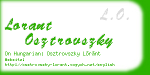 lorant osztrovszky business card